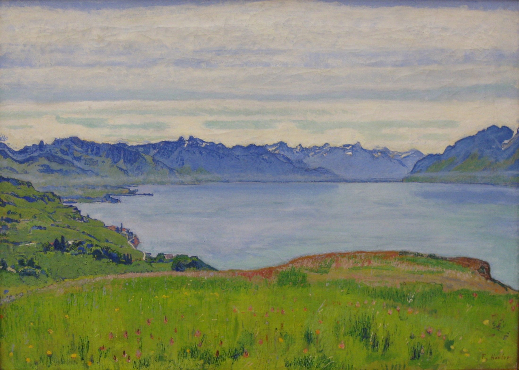 Paysage au bord du lac Léman avec vue vers le Valais - Ferdinand Hodler