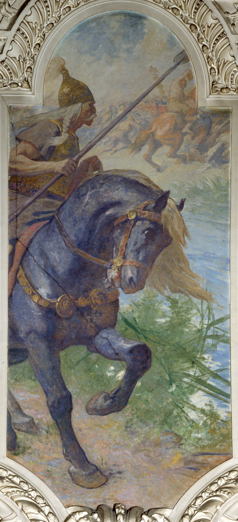 Histoire de Paris, la bataille de Lutèce : Camulogène, chef des Parisii attaque Labienus, lieutenant de César - Fernand Cormon