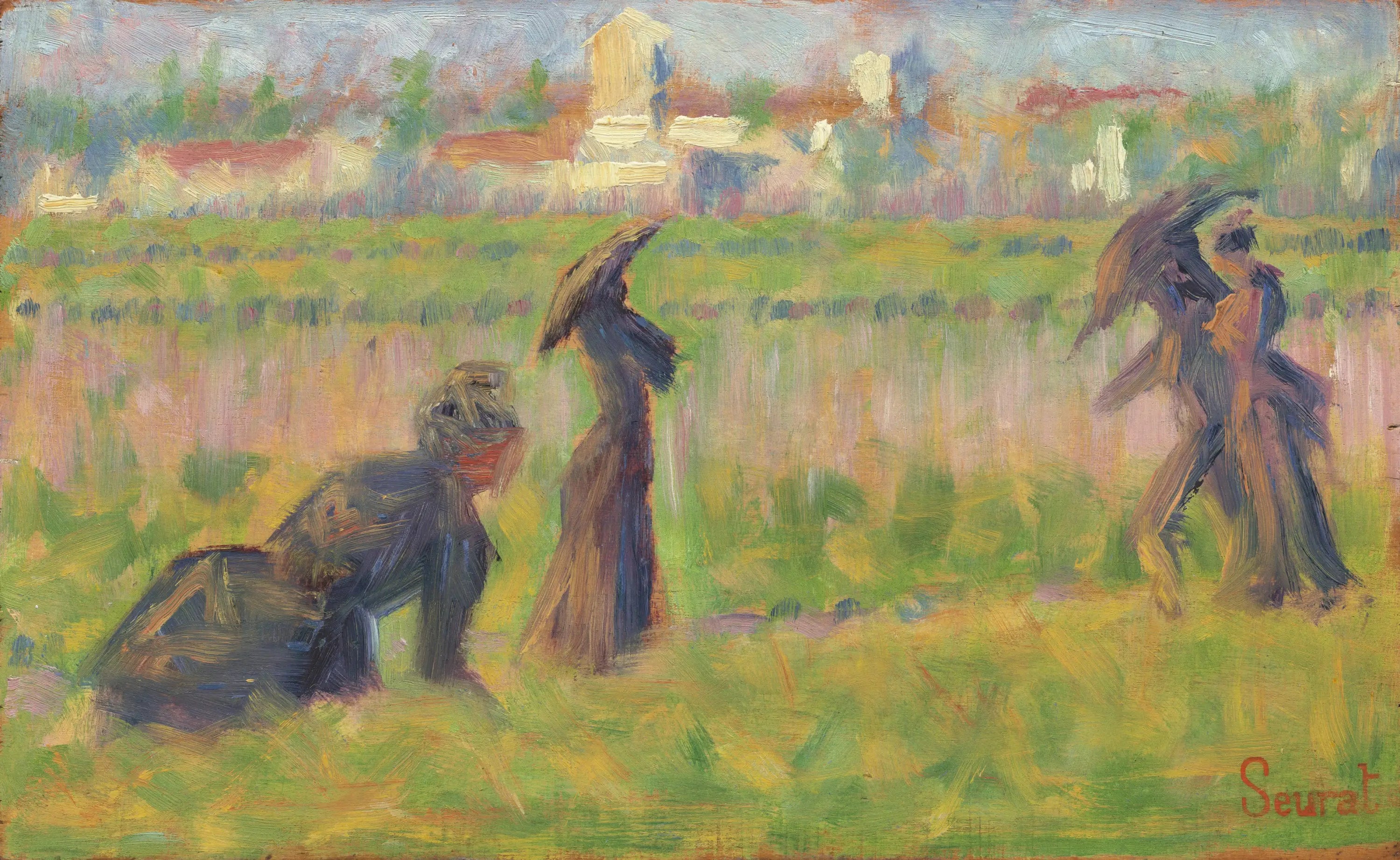 Reproduction du tableau « Figures dans un paysage - Georges Seurat » par Alpha Reproduction en peinture à l’huile