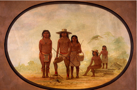 Cinq Indiens Mayas - George Catlin