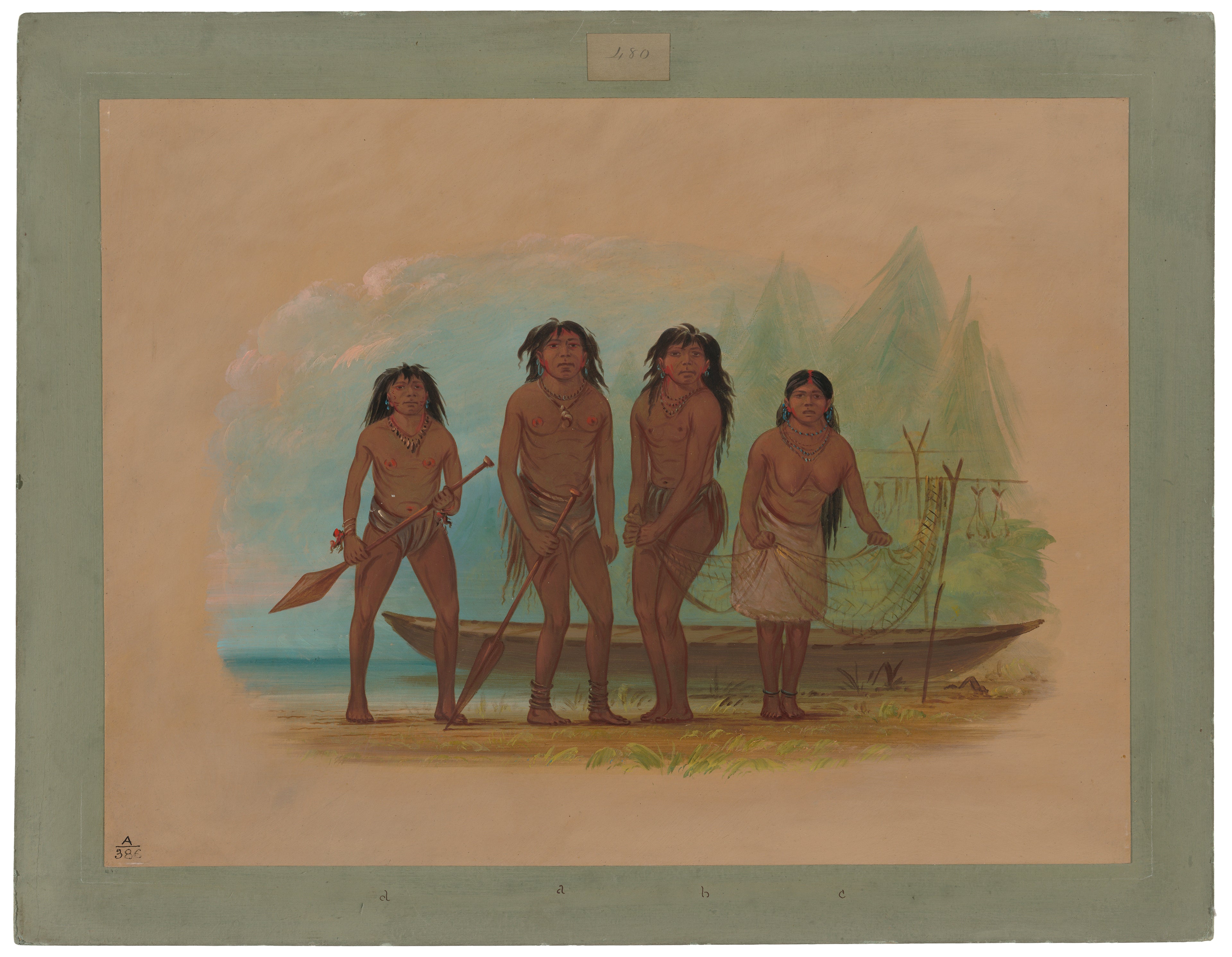 Quatre Indiens fuégiens - George Catlin