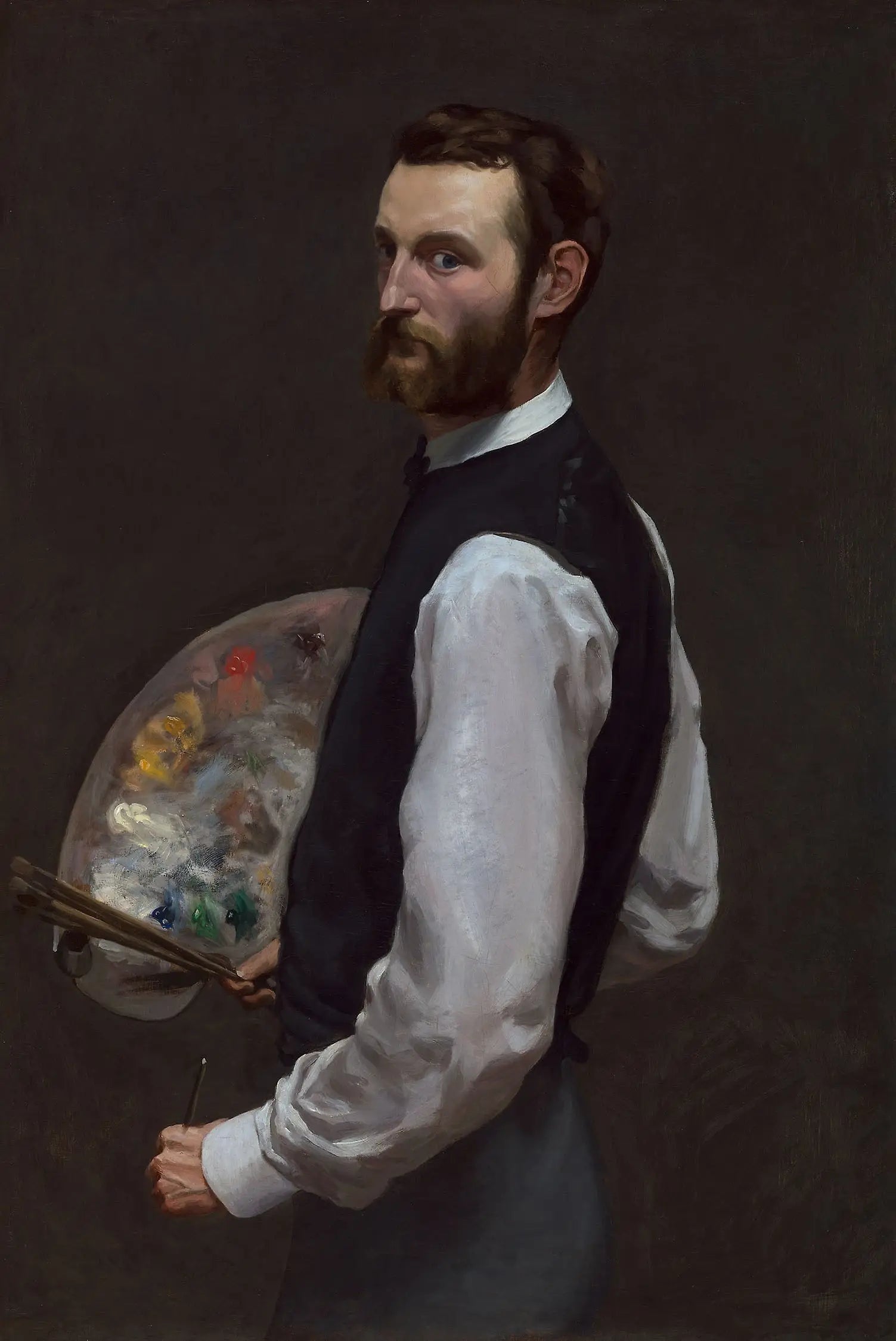 Reproduction du tableau « Autoportrait à la palette - Frédéric Bazille » par Alpha Reproduction en peinture à l’huile