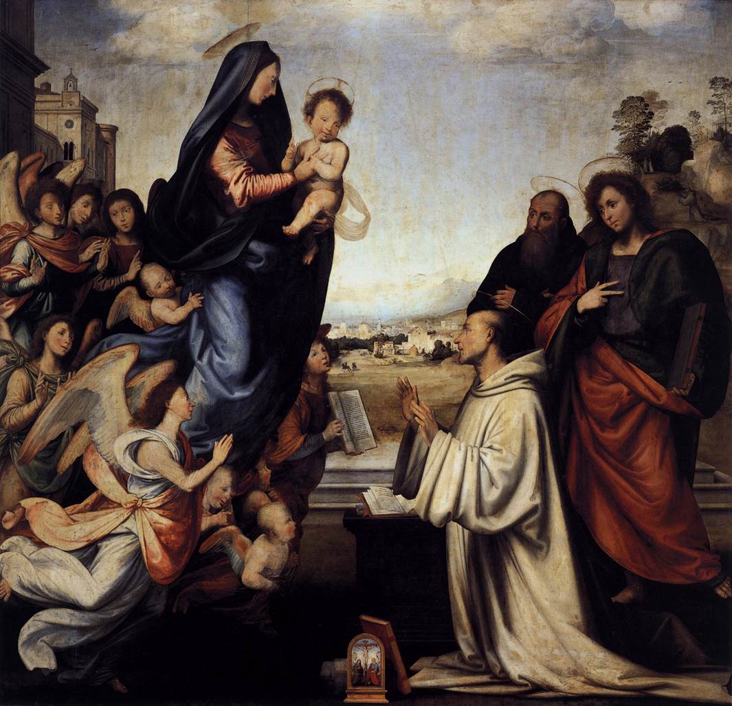 La Vierge apparaît à Saint-Bernard, - Fra Bartolomeo