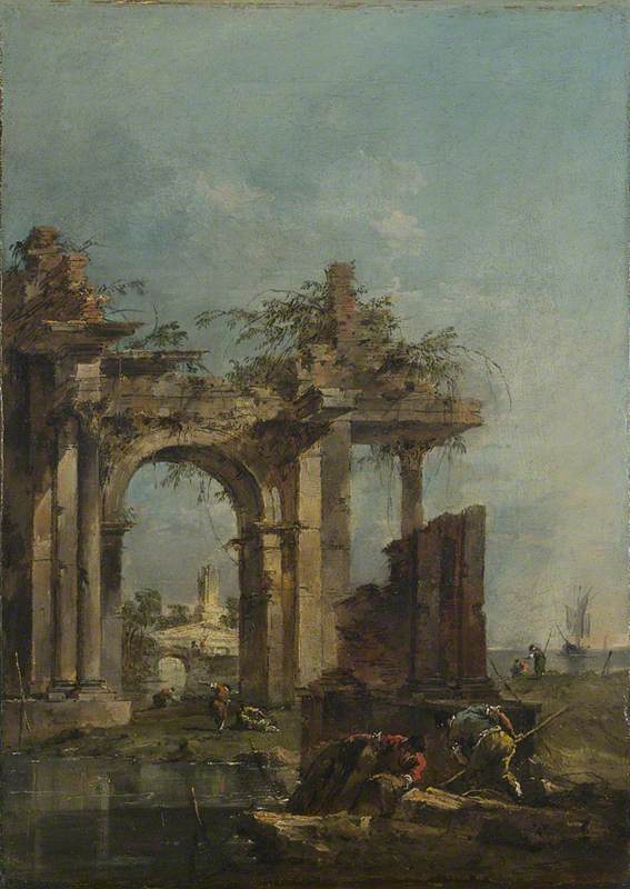 Un caprice avec des ruines au bord de la mer - Francesco Guardi