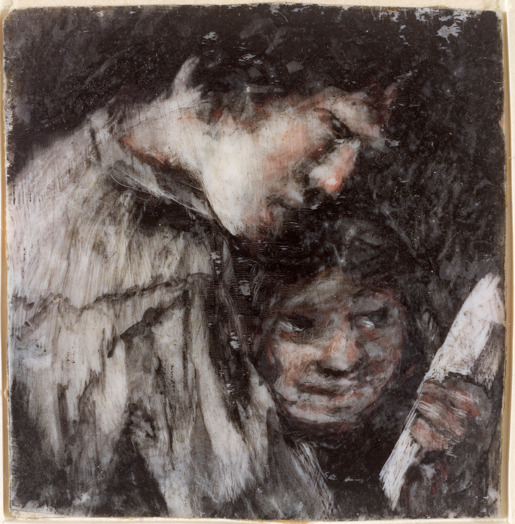 Reproduction du tableau « Deux enfants regardant un livre - Francisco de Goya » par Alpha Reproduction en peinture à l’huile
