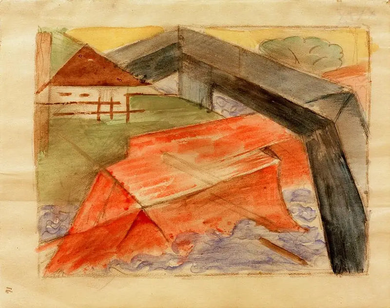 Дом и мост - Франц Марк