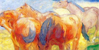 Reproduction du tableau « Grand tableau de cheval Lenggries I - Franz Marc » par Alpha Reproduction en peinture à l’huile