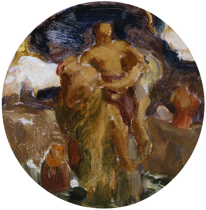 Croquis en couleur pour « Et la mer rendit les morts qui étaient en elle » - Frederic Leighton