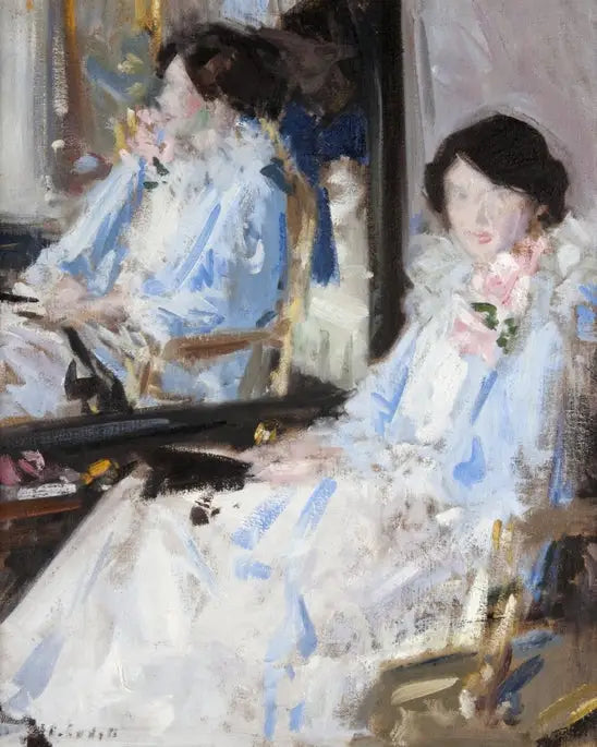 Fille en bleu - Réflexions - Francis Cadell - Alpha Reproduction