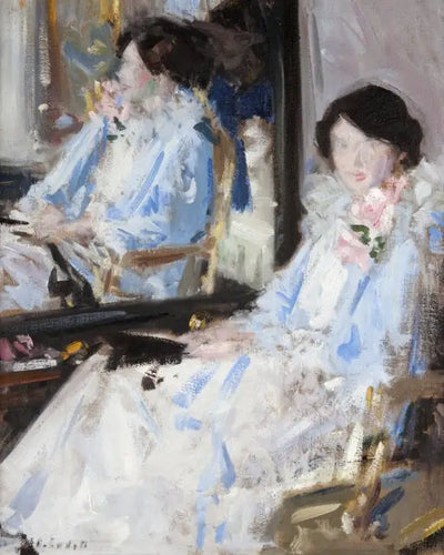 Fille en bleu - Réflexions - Francis Cadell - Alpha Reproduction