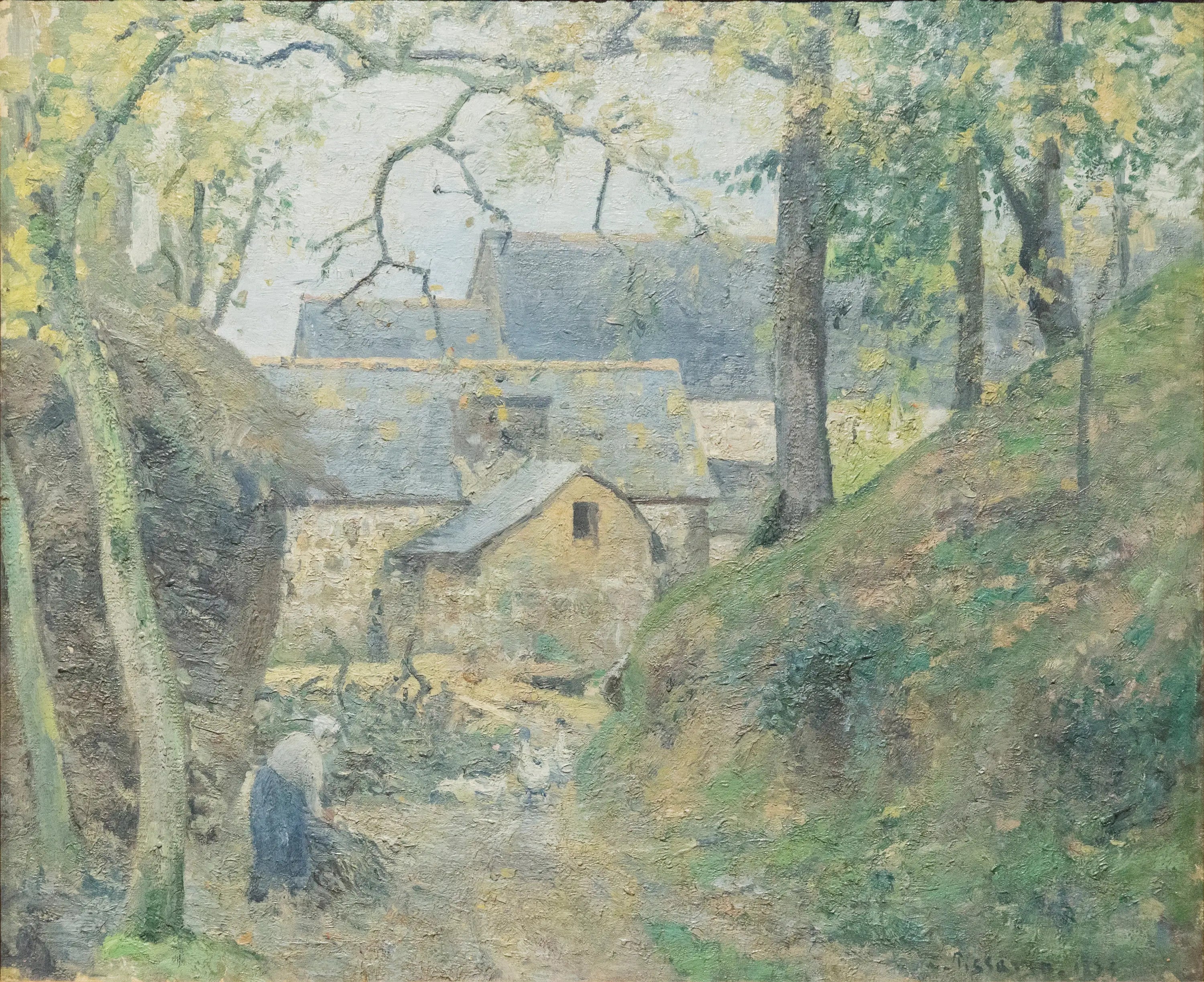 Reproduction du tableau « La Ferme à Montfoucault - Camille Pissarro » par Alpha Reproduction en peinture à l’huile