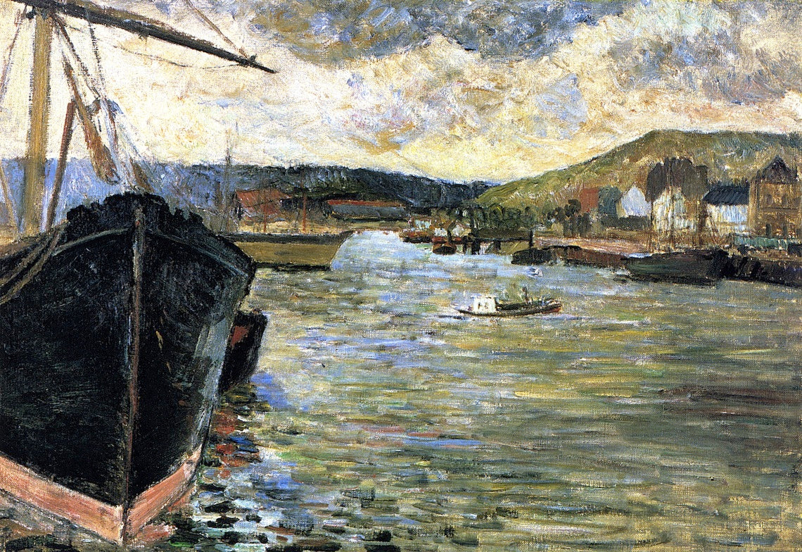 Reproduction du tableau « La Seine à Rouen, ou Le Port de Rouen - Paul Gauguin » par Alpha Reproduction en peinture à l’huile