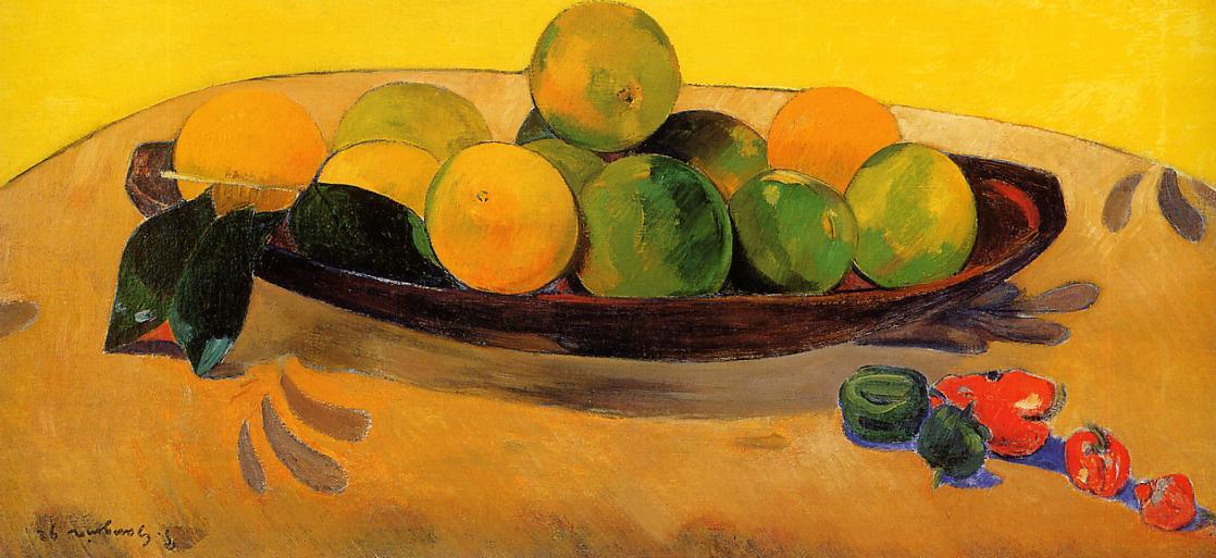 Reproduction du tableau « Nature morte aux fruits et piments - Paul Gauguin » par Alpha Reproduction en peinture à l’huile