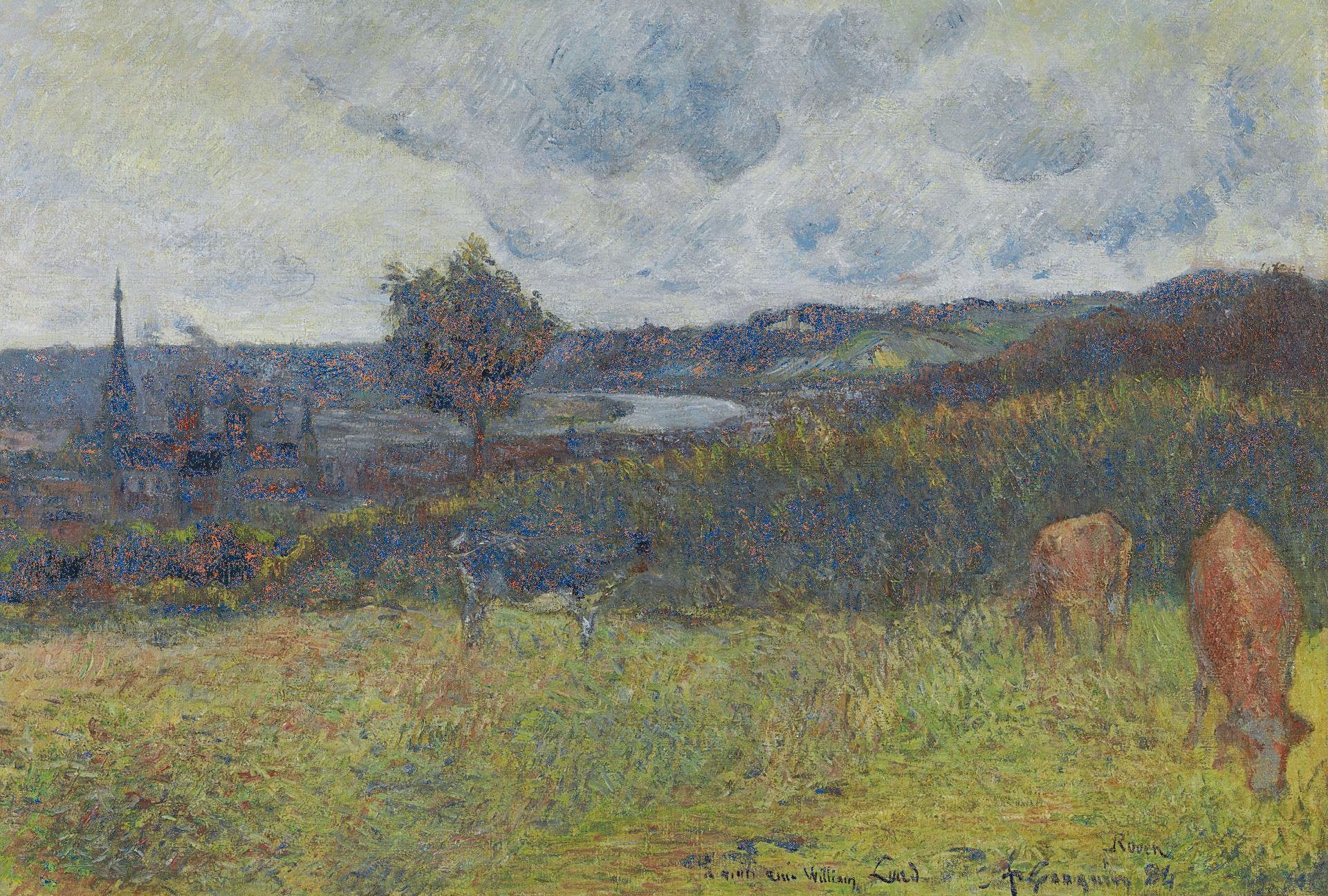 Reproduction du tableau « Vue générale de Rouen - Paul Gauguin » par Alpha Reproduction en peinture à l’huile