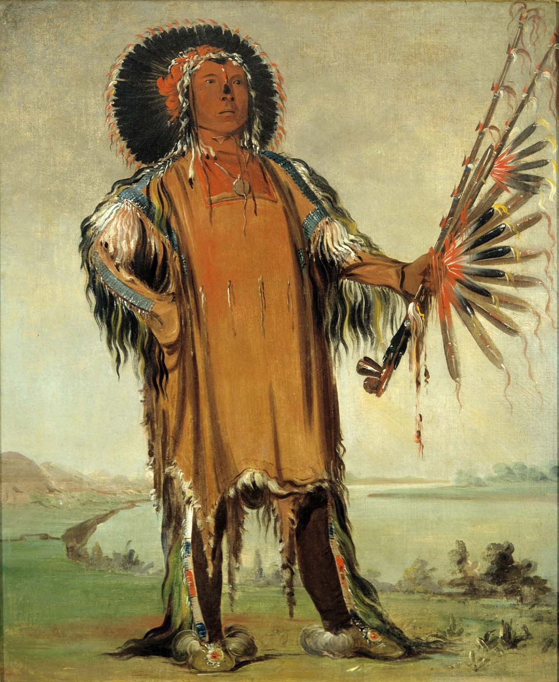 Ha-na-tá-nu-maúk, chef des loups, chef suprême de la tribu - George Catlin