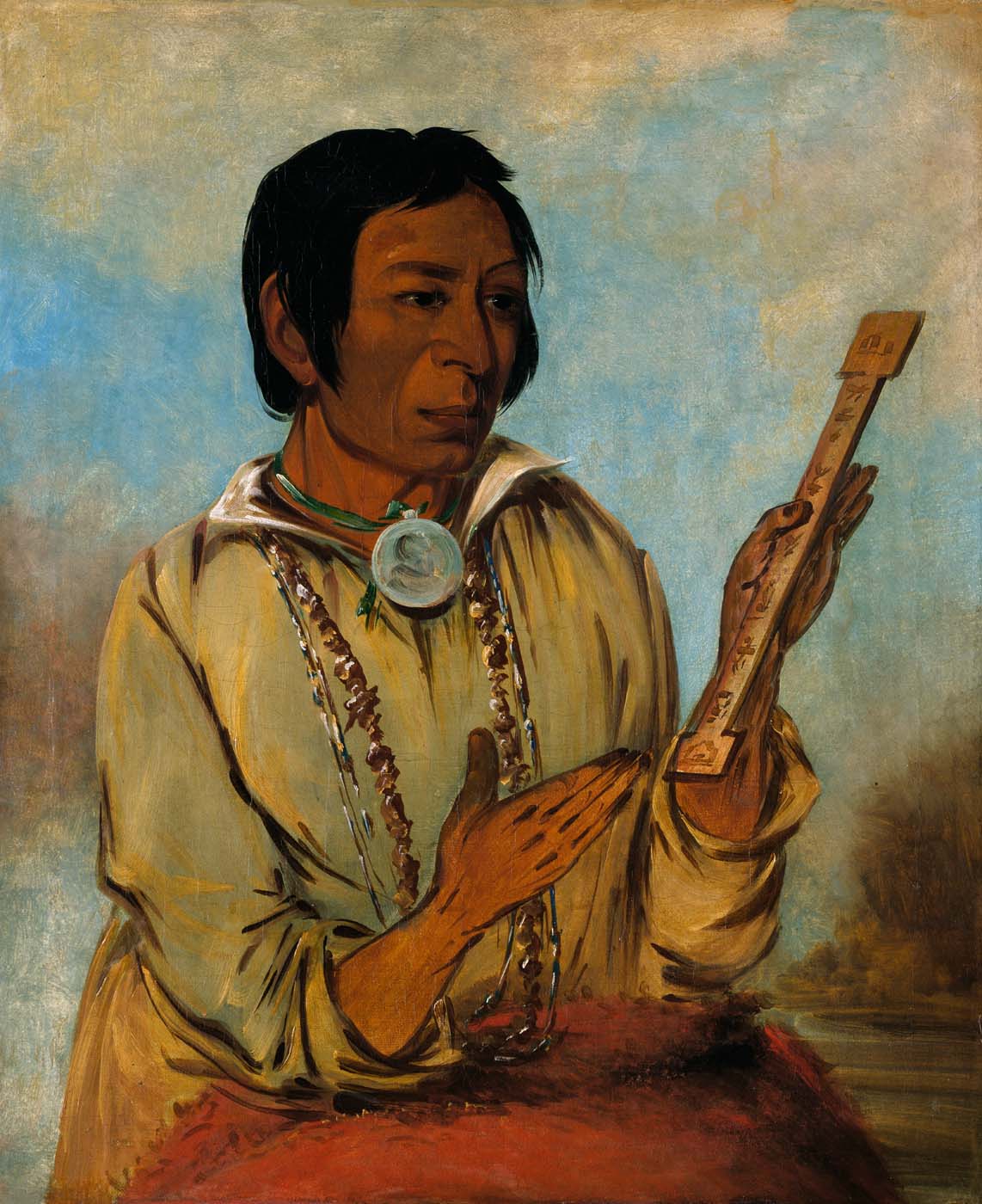 Ma-shée-na, Elk's Horns, un sous-chef - George Catlin