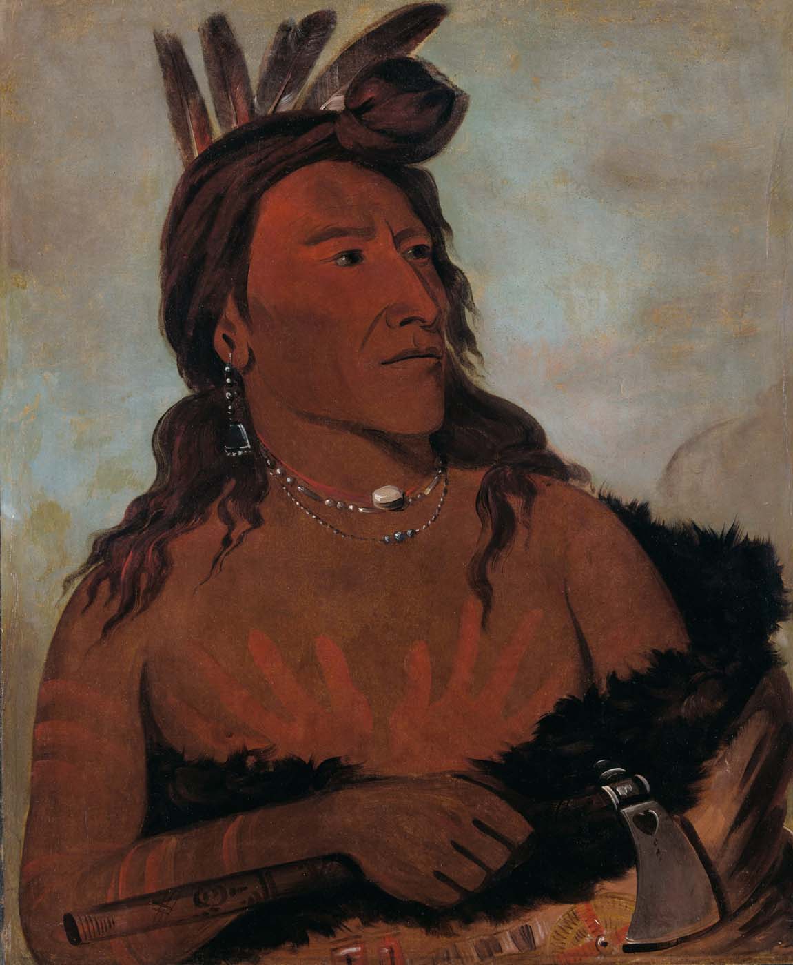 Mah-tó-che-ga, Petit Ours, un Hunkpapa Brave - George Catlin
