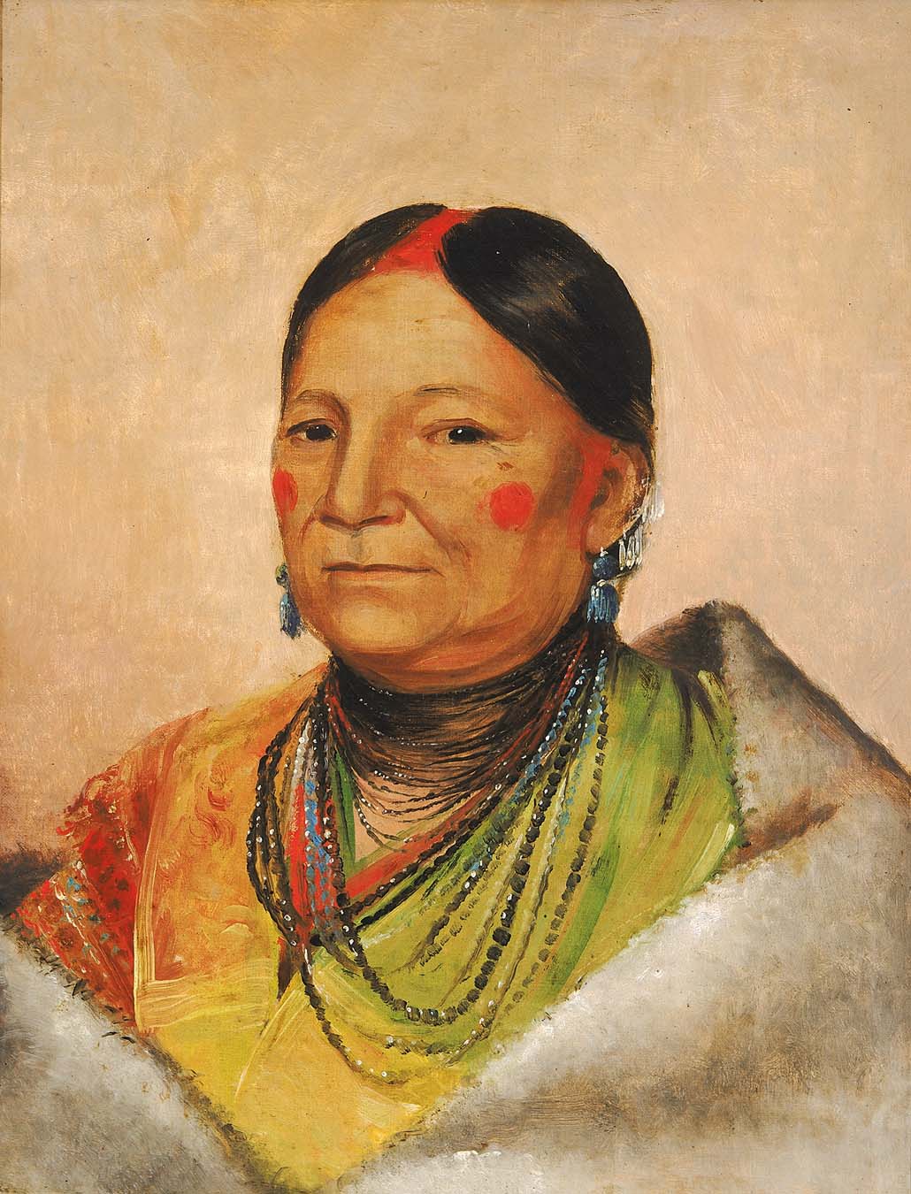 Mee-chéet-e-neuh, Épaule de l'ours blessé, Épouse du chef - George Catlin