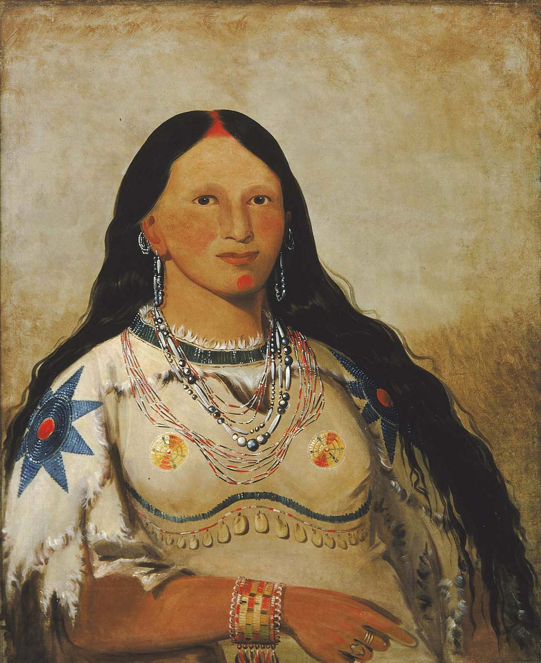 Mi-néek-ee-súnk-te-ka, Vison, une belle fille - George Catlin
