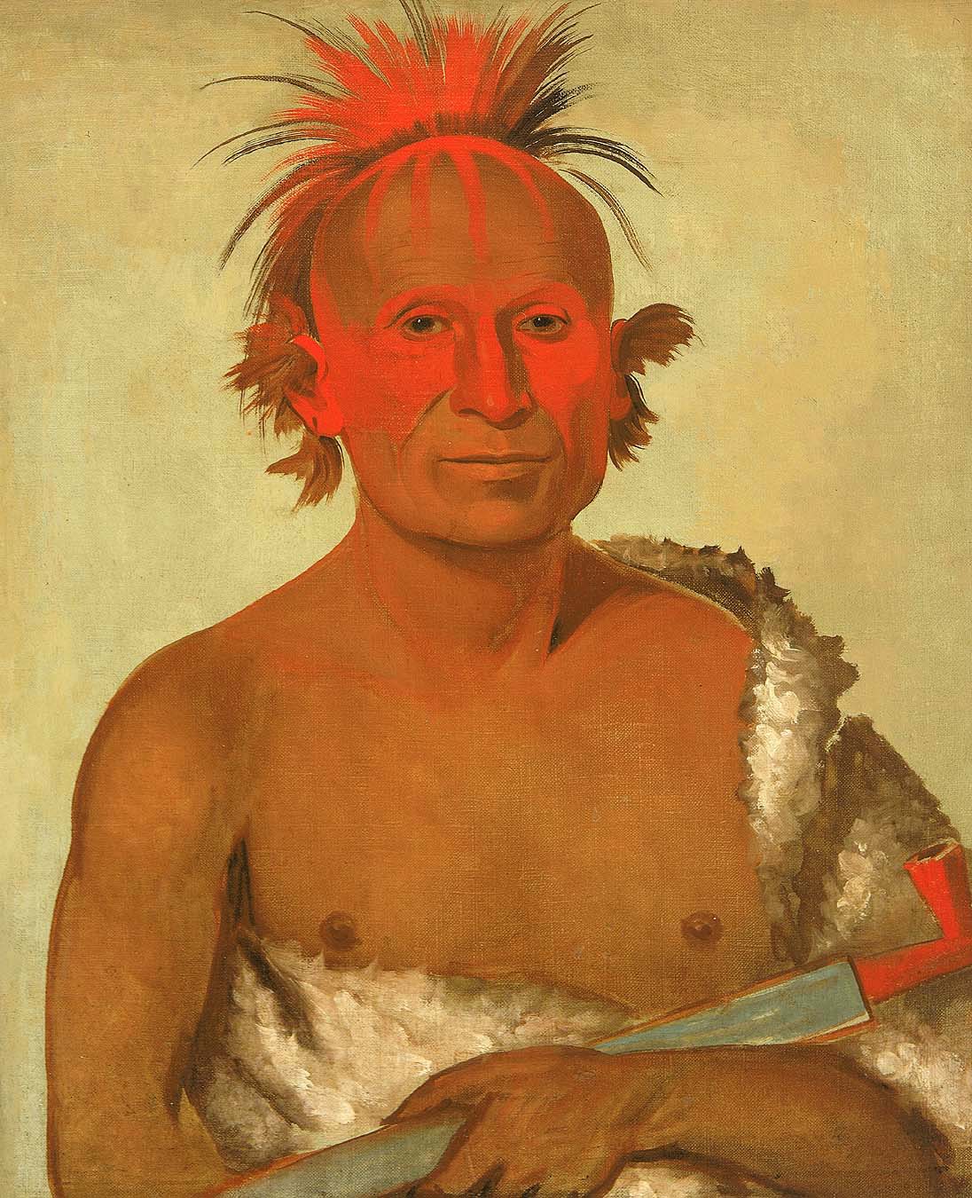 Pash-ee-pa-hó, Petit Chef Poignardant, le Jeune, l'un des Braves de Black Hawk - George Catlin