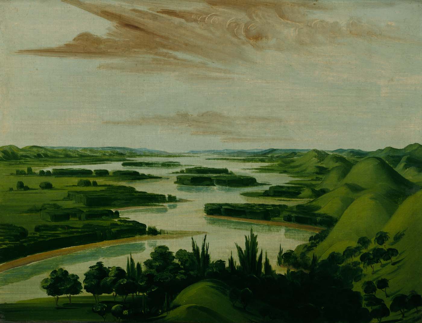 Vue depuis la tombe de Floyd, à 1 300 miles au-dessus de Saint-Louis - George Catlin