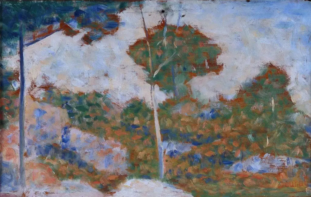 Reproduction du tableau « Forêt de Barbizon en automne - Georges Seurat » par Alpha Reproduction en peinture à l’huile