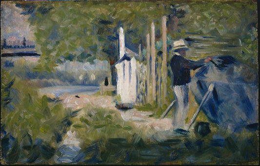 Reproduction du tableau « Homme peignant un bateau - Georges Seurat » par Alpha Reproduction en peinture à l’huile