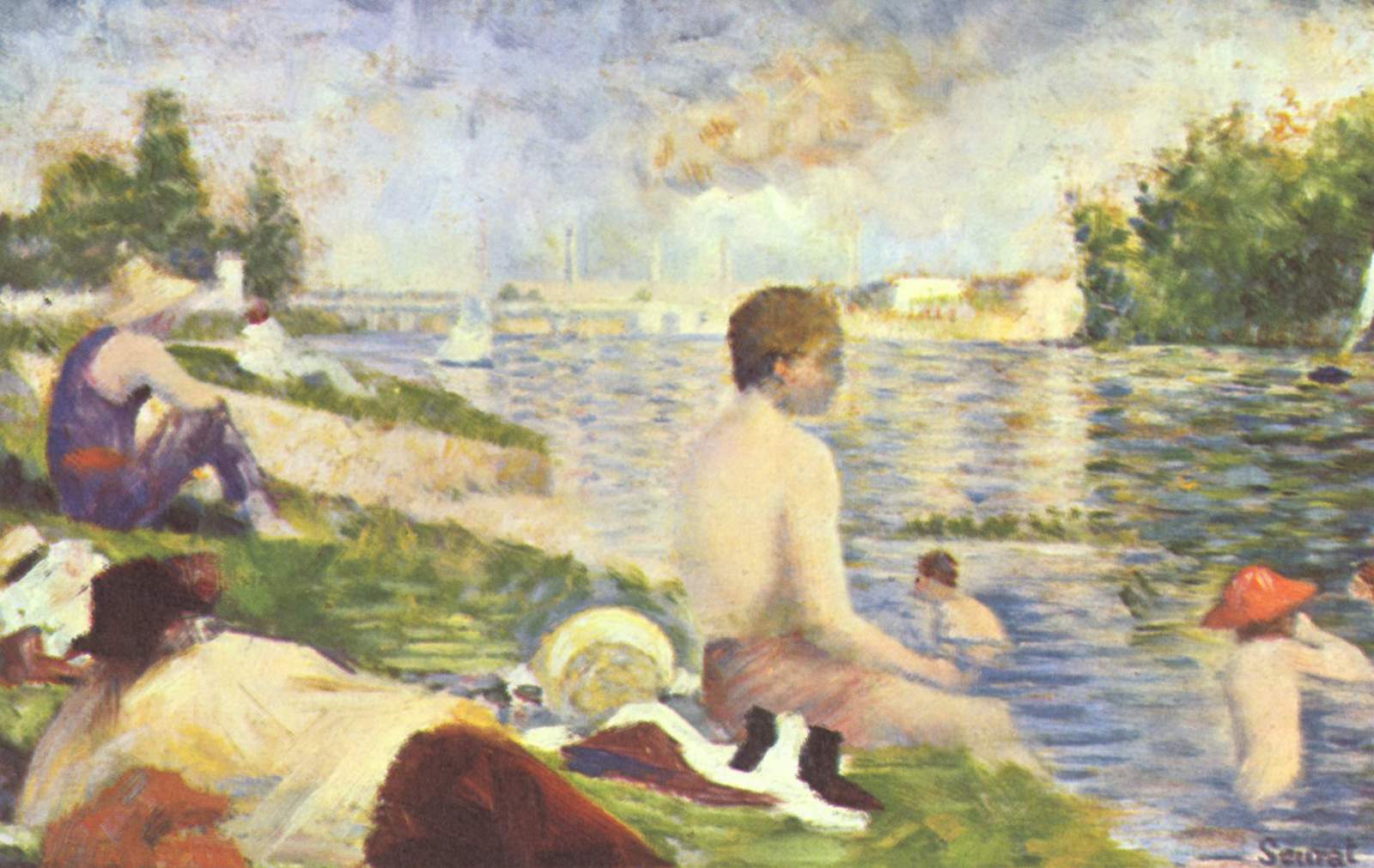 Étude finale pour « Une baignade à Asnières », Georges Seurat, 1883
