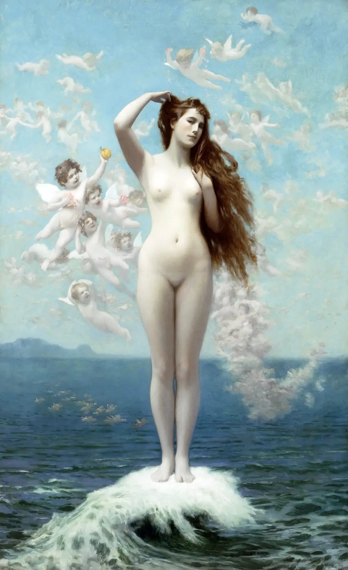 Reproduction du tableau « La Naissance de Vénus - Jean-Léon Gérôme » par Alpha Reproduction en peinture à l’huile