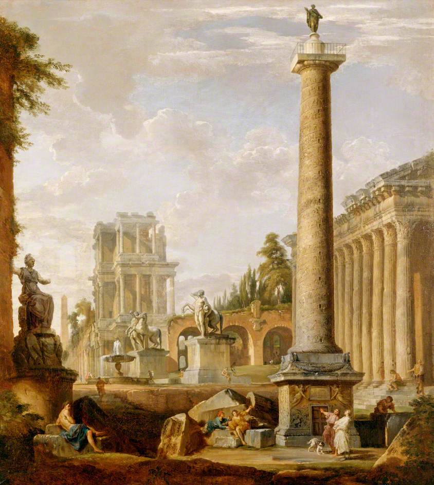 Paysage romain avec la colonne de Trajan - Giovanni Paolo Panini
