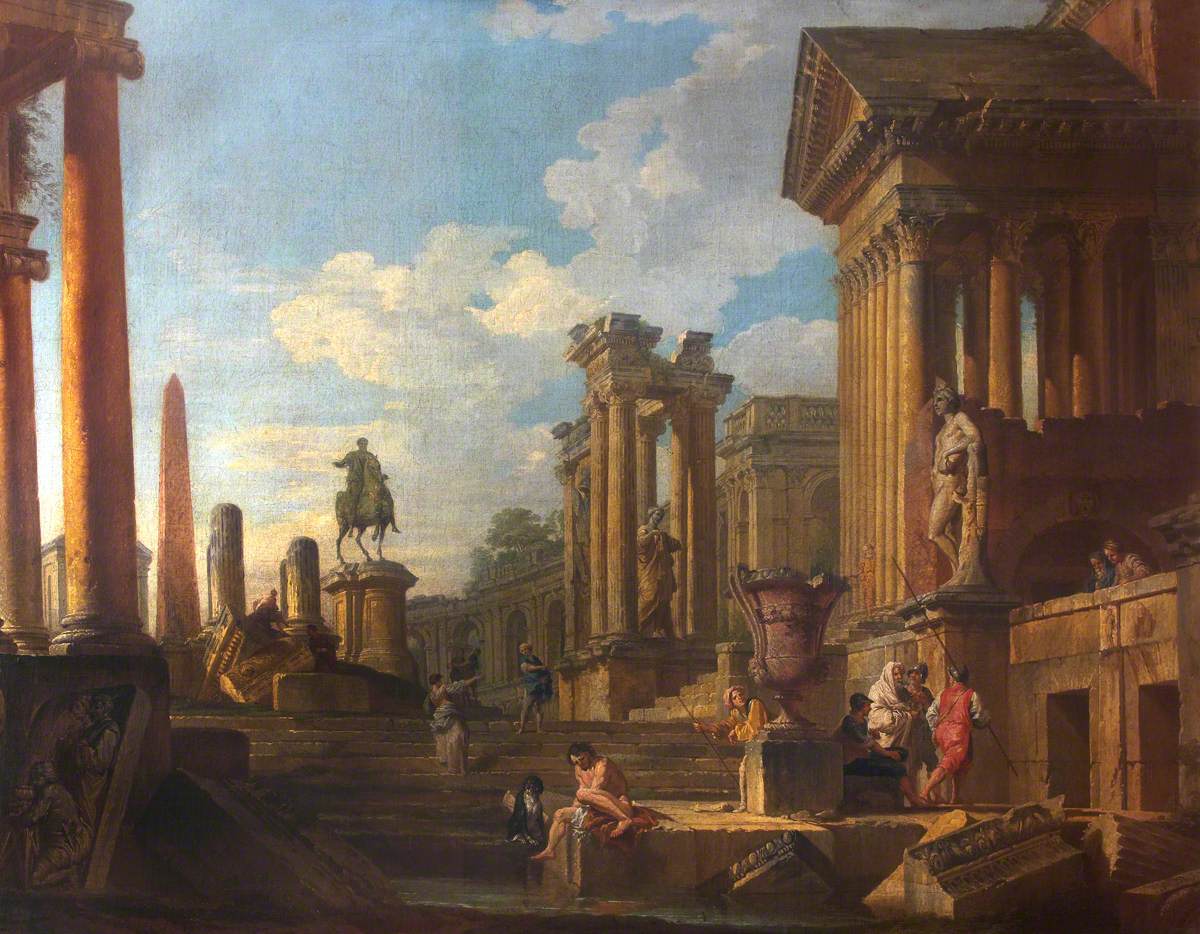 Ruines romaines avec figures - Giovanni Paolo Panini