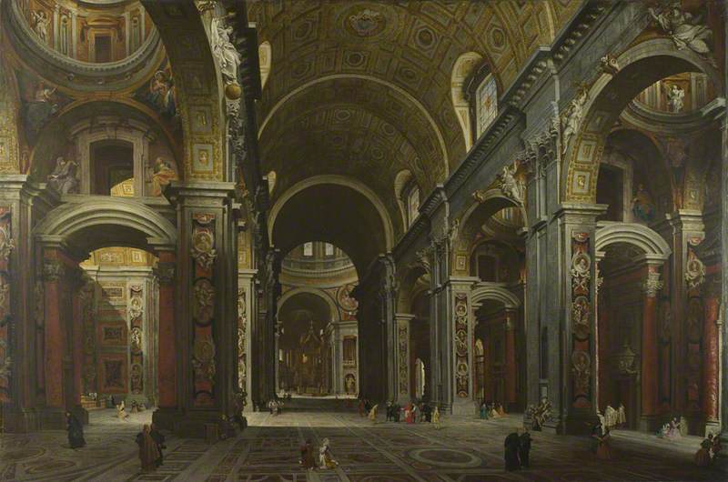 Rome : L'intérieur de Saint-Pierre - Giovanni Paolo Panini