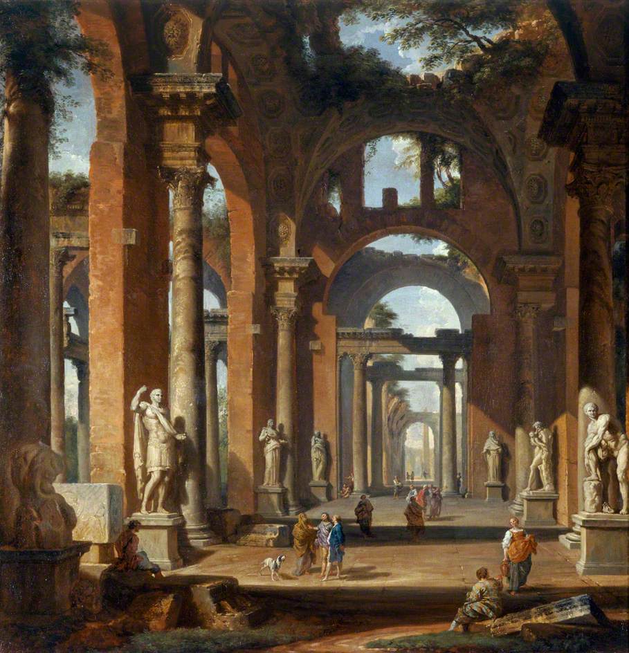 Statues dans une arcade en ruine - Giovanni Paolo Panini