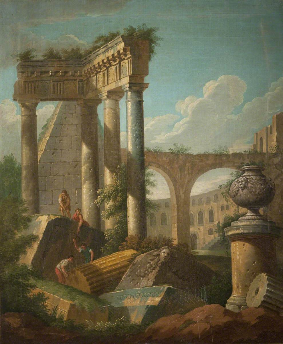 Scène classique (Temple en ruine) - Giovanni Paolo Panini
