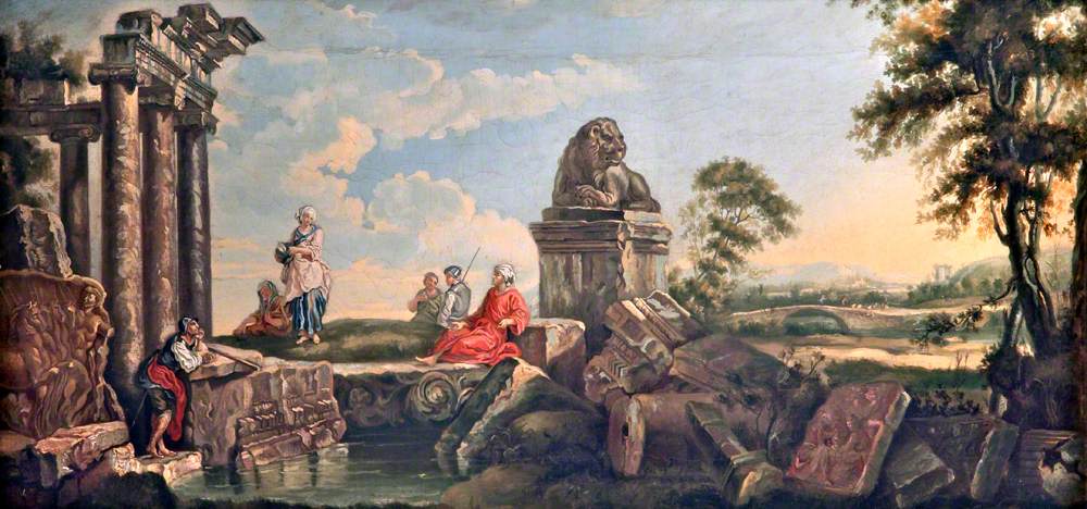 Paysage avec ruines et figures classiques - Giovanni Paolo Panini