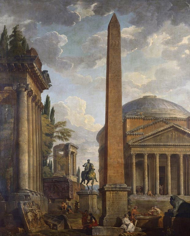 Vue du Caprice avec le Panthéon et les ruines romaines - Giovanni Paolo Panini