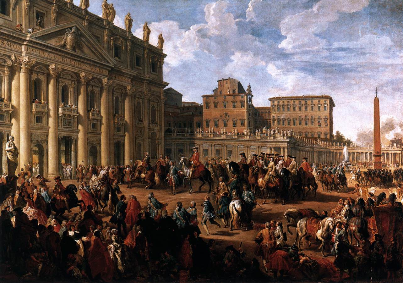 Charles de Bourbon visitant la basilique Saint-Pierre - Giovanni Paolo Panini