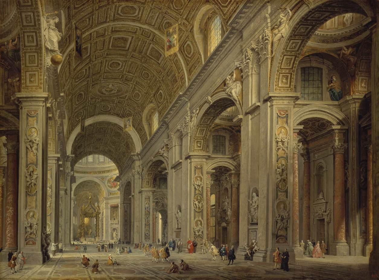 Intérieur de la cathédrale Saint-Pierre de Rome - Giovanni Paolo Panini