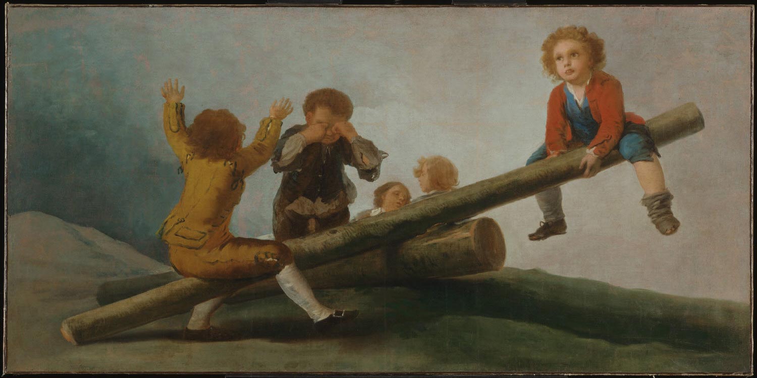 Reproduction du tableau « El Balancin - Francisco de Goya » par Alpha Reproduction en peinture à l’huile