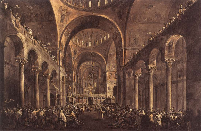 Дож Альвизе IV Мочениго предстаёт перед народом в базилике Сан-Марко 1763 — Франческо Гварди