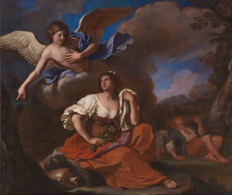 L'ange apparaît à Agar et Ismaël - Guercino