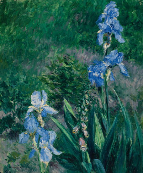 Reproduction du tableau « Iris bleus, jardin du Petit Gennevilliers - Gustave Caillebotte » par Alpha Reproduction en peinture à l’huile