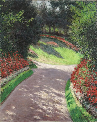 Reproduction du tableau « L'Allée du jardin - Gustave Caillebotte » par Alpha Reproduction en peinture à l’huile