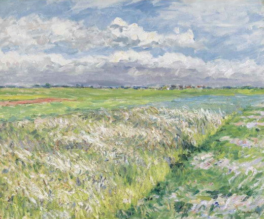 Reproduction du tableau « Les champs, plaine de Gennevilliers, étude en jaune et vert - Gustave Caillebotte » par Alpha Reproduction en peinture à l’huile