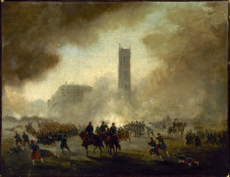 La tour Saint-Jacques, reprise par les troupes versaillaises - Gustave Boulanger