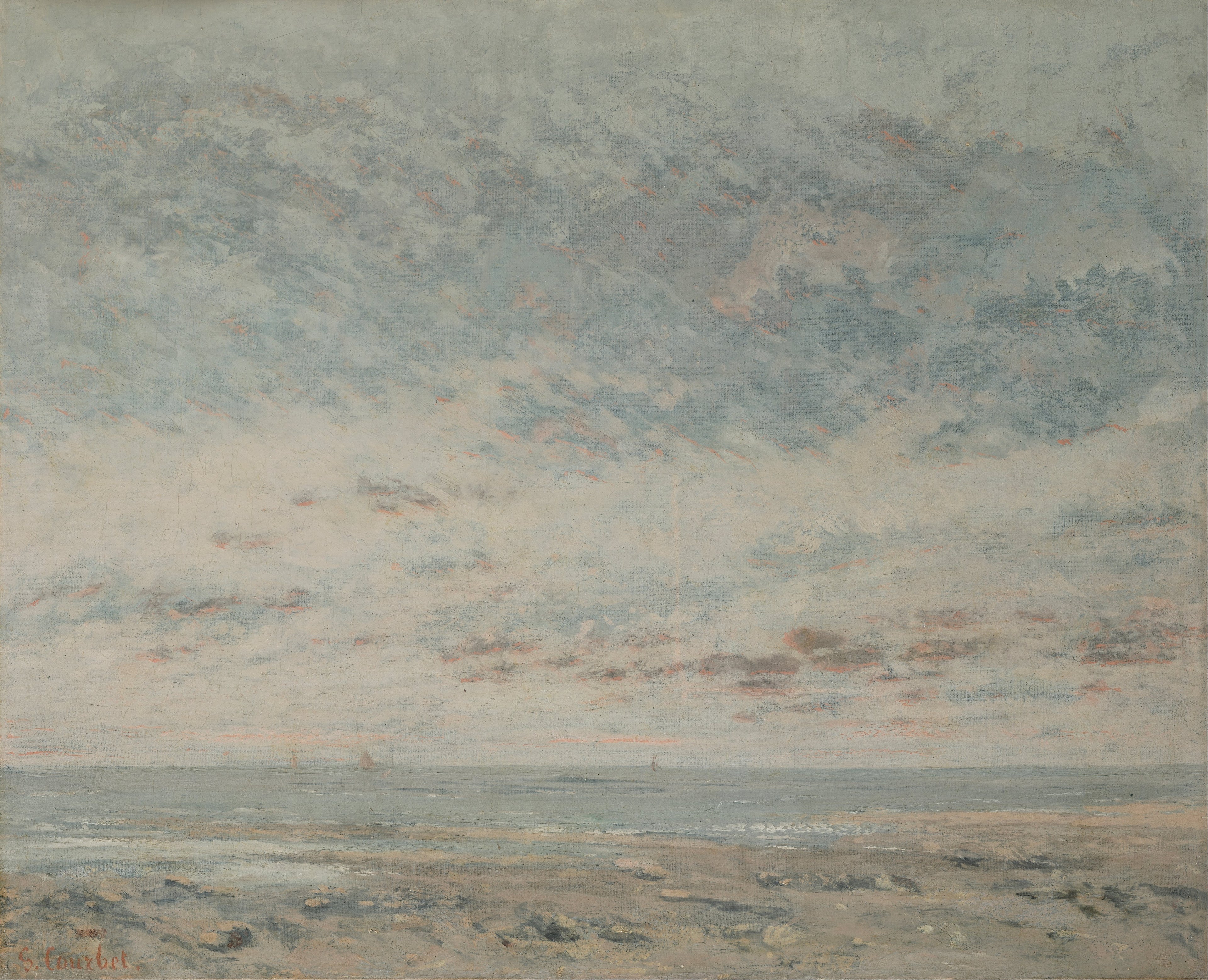 Marée basse à Trouville - Gustave Courbet