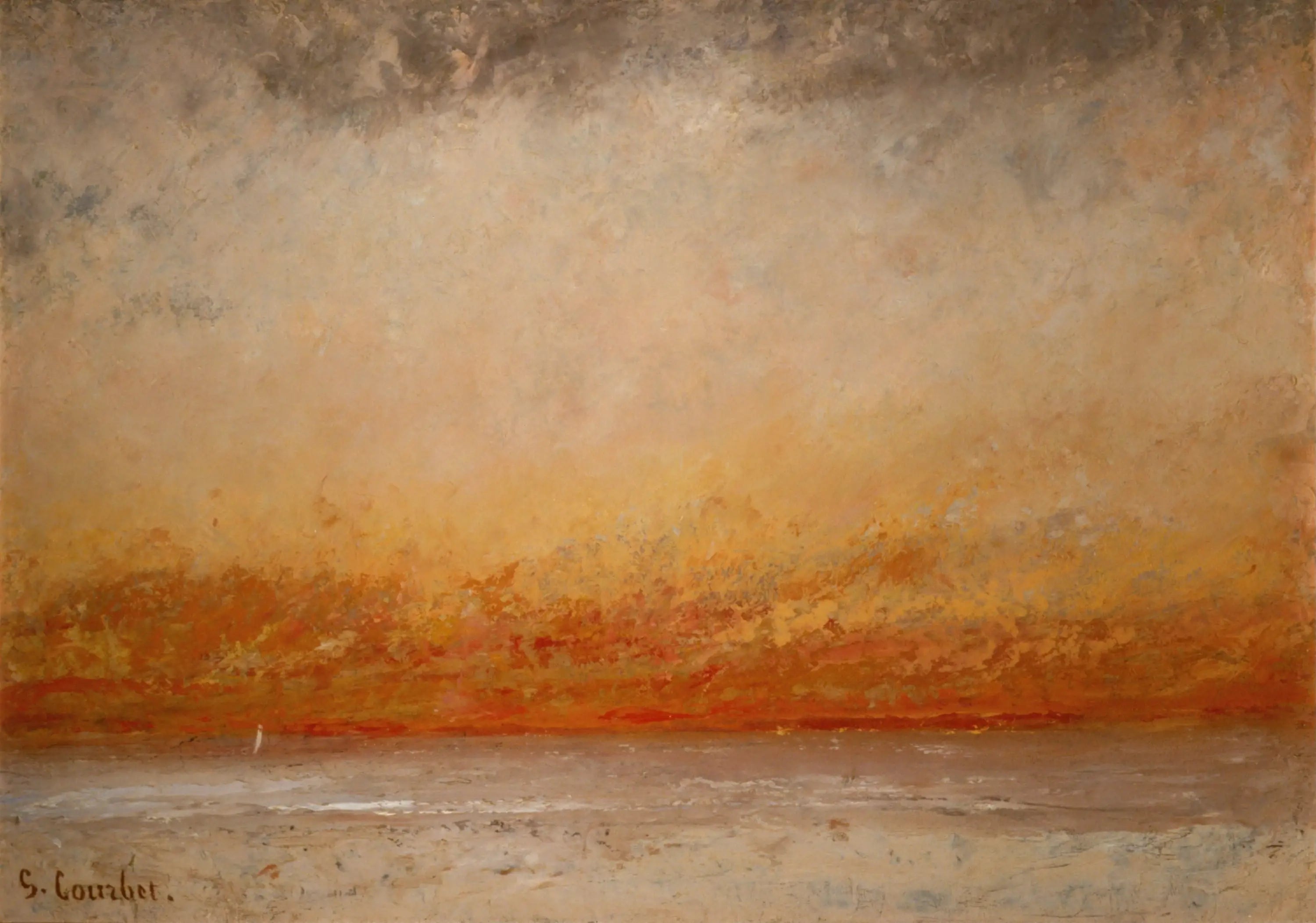 Soleil Couchant Marine - Gustave Courbet - Alpha Reproduction
