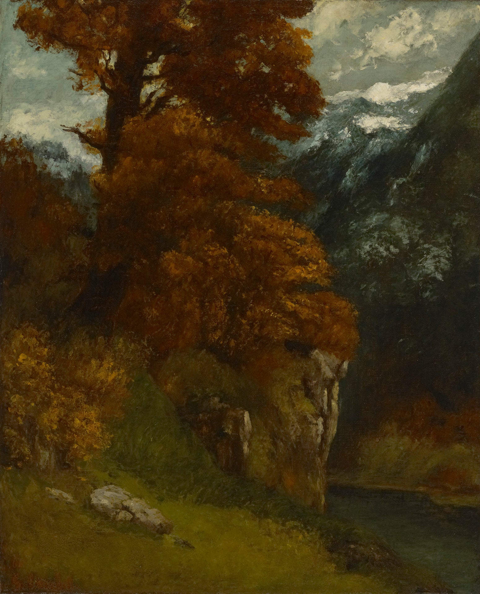 Bords du Doubs ; Effet d'Automne - Gustave Courbet