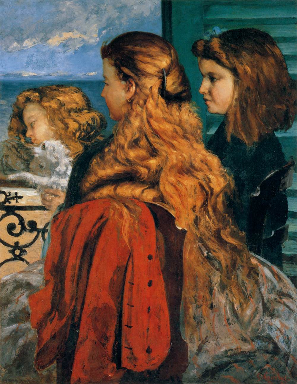 Trois jeunes Anglaises près d'une fenêtre - Gustave Courbet