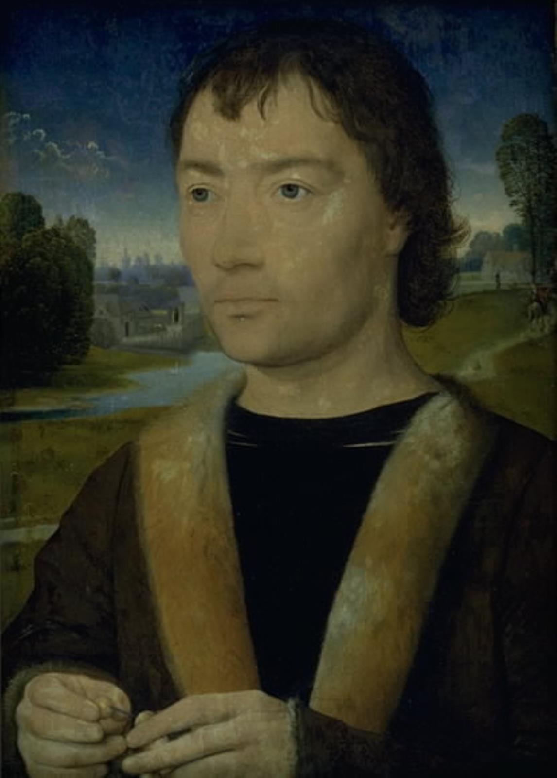 Portrait d'un jeune homme avec un rosaire - Hans Memling